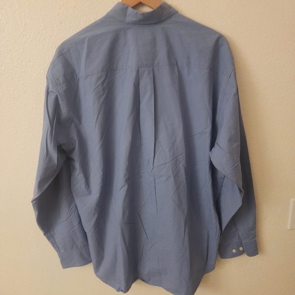 Eddie Bauer Blue 100% Cotton Button Up Dress Shirt Mens Large - Picture 6 of 6